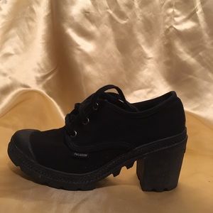 Palladium Pampa Heeled Oxford Shoes Black
